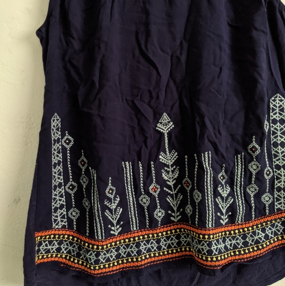 knitted patterned navy blue tank top - Picture 3 of 8